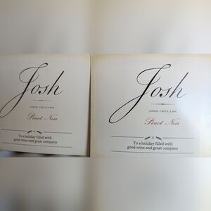 Josh Cellars Elegant Festive Holiday Wine Labels